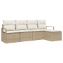 Set de Sofá de Jardín de 5 Piezas con Cojines Beige de Ratán Poliéster | Foro24.es | Tu tienda online para hogar, jardín y más Foro24.es