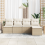 Set de Sofá de Jardín de 5 Piezas con Cojines Beige de Ratán Poliéster | Foro24.es | Tu tienda online para hogar, jardín y más Foro24.es