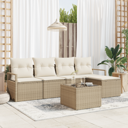 Juego de sofá de jardín de 6 piezas con cojines de ratán poliéster marrón by , Outdoor sofas - Ref: Foro24-3346351, Price: 36...
