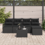 Conjunto de Sofá de Jardín de 6 Piezas con Cojines Beige Poliratán | Foro24.es | Tu tienda online para hogar, jardín y más Foro24.es