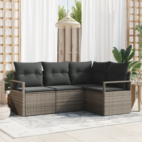 Conjunto de Sofá de Jardín de 4 Piezas con