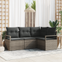 Conjunto de Sofá de Jardín de 4 Piezas con Cojines Gris Ratán Sintético | Foro24.es | Tu tienda online para hogar, jardín y más Foro24.es