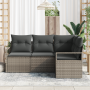 Conjunto de Sofá de Jardín de 4 Piezas con Cojines Gris Ratán Sintético | Foro24.es | Tu tienda online para hogar, jardín y más Foro24.es