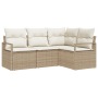Conjunto de sofá de jardín de 4 piezas con cojines Beige Ratán poliéster von , Outdoor-Sofas - Ref: Foro24-3346361, Preis: 30...