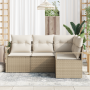 Conjunto de sofá de jardín de 4 piezas con cojines Beige Ratán poliéster von , Outdoor-Sofas - Ref: Foro24-3346361, Preis: 30...