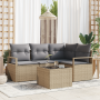 Juego de Sofá de Jardín de 5 Piezas con Cojines Ratán Negro de Poliéster von , Outdoor-Sofas - Ref: Foro24-3346370, Preis: 34...