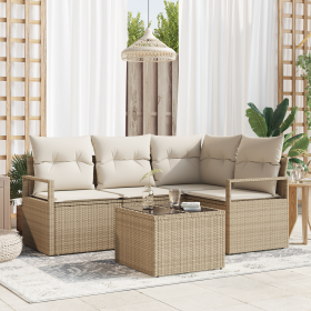 Conjunto de Sofá de Jardín de 5 Piezas con Cojines de Ratan Polímero Marrón von , Outdoor-Sofas - Ref: Foro24-3346371, Preis:...