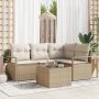 Conjunto de Sofá de Jardín de 5 Piezas con Cojines de Ratan Polímero Marrón von , Outdoor-Sofas - Ref: Foro24-3346371, Preis:...