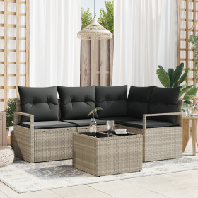 Conjunto de Sofá de Jardín de 5 Piezas con