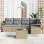 Set de Sofá de Jardín de 6 Piezas con Cojines Ratán Sintético Negro | Foro24.es | Tu tienda online para hogar, jardín y más Foro24.es