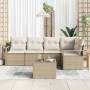 Set de Sofá de Jardín de 6 Piezas con Cojines Ratán Poliéster Marrón by , Outdoor sofas - Ref: Foro24-3346391, Price: 405,94 ...