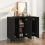Black engineered wood sideboard 90x34x80 cm by vidaXL, Sideboards - Ref: Foro24-812502, Price: 91,43 €, Discount: %
