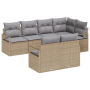 Conjunto de Sofá de Jardín de 7 Piezas con Cojines Beige Ratán Sintético by , Outdoor sofas - Ref: Foro24-3346420, Price: 509...