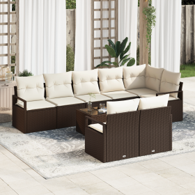 Juego de sofá de jardín de 8 piezas con cojines en gris de poliratán by , Outdoor sofas - Ref: Foro24-3346438, Price: 636,12 ...