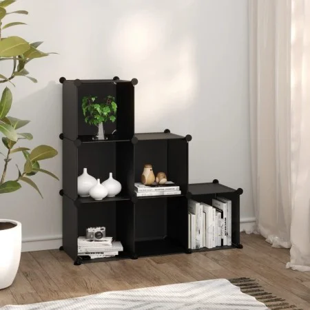 Cube shelf with 6 compartments black PP by vidaXL, Shoe racks and shoe organizers - Ref: Foro24-340548, Price: 44,60 €, Disco...