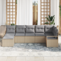 Juego de sofá de jardín de 7 piezas con cojines Beige Ratán sintético von , Outdoor-Sofas - Ref: Foro24-3346470, Preis: 435,5...