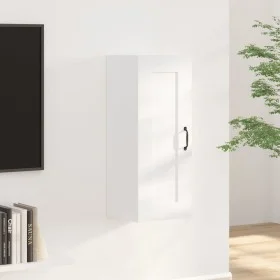 White engineered wood hanging cabinet 35x34x90 cm by vidaXL, Lockers and storage cabinets - Ref: Foro24-812474, Price: 50,63 ...