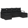 Conjunto Sofá Jardín 6 Piezas con Cojines Ratán Poliéster Negro | Foro24.es | Tu tienda online para hogar, jardín y más Foro24.es