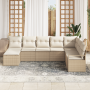 Conjunto de Sofá de Jardín de 8 Piezas con Cojines Beige Ratán Polietileno by , Outdoor sofas - Ref: Foro24-3346501, Price: 5...