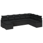 Conjunto de Sofá de Jardín  de 8 Piezas con Cojines Ratán Poliéster Negro | Foro24.es | Tu tienda online para hogar, jardín y más Foro24.es
