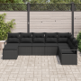 Conjunto de Sofá de Jardín  de 8 Piezas con Cojines Ratán Poliéster Negro | Foro24.es | Tu tienda online para hogar, jardín y más Foro24.es