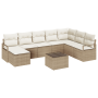 Juego de Sofá de Jardín de 9 piezas con cojines Rattan Poliéster Marrón by , Outdoor sofas - Ref: Foro24-3346511, Price: 570,...
