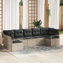 Conjunto de Sofá de Jardín  de 7 Piezas con Cojines Gris Claro de Ratán Sintético | Foro24.es | Tu tienda online para hogar, jardín y más Foro24.es
