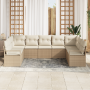 Conjunto de Sofá de Jardín de 9 Piezas con Cojines Beige Rattán Polipropileno von , Outdoor-Sofas - Ref: Foro24-3346541, Prei...
