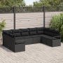 Set de Sofá de Jardín  de 9 Piezas con Cojines de Poliratán Negro | Foro24.es | Tu tienda online para hogar, jardín y más Foro24.es