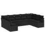 Set de Sofá de Jardín  de 9 Piezas con Cojines de Poliratán Negro | Foro24.es | Tu tienda online para hogar, jardín y más Foro24.es