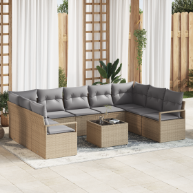 Conjunto de Sofá de Jardín de 10 Piezas con