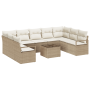 Juego de Sofás de Jardín de 10 Piezas con Cojines Marrón de Poliratán von , Outdoor-Sofas - Ref: Foro24-3346551, Preis: 634,1...