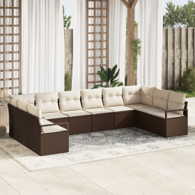 Conjunto de Sofá de Jardín de 10 Piezas con
