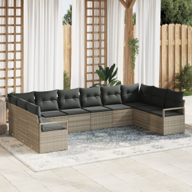 Conjunto de sofá de jardín de 10 piezas con