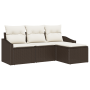 Juego de Sofá de Jardín de 4 Piezas con Cojines en Ratán Poliéster Marrón by , Outdoor sofas - Ref: Foro24-3346668, Price: 25...
