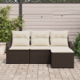 Juego de Sofá de Jardín de 4 Piezas con Cojines en Ratán Poliéster Marrón by , Outdoor sofas - Ref: Foro24-3346668, Price: 25...