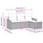 Juego de Sofá de Jardín de 4 Piezas con Cojines en Ratán Poliéster Marrón by , Outdoor sofas - Ref: Foro24-3346668, Price: 25...