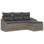 Conjunto de Sofá de Jardín de 4 Piezas con Cojines Gris Polietileno Ratán von , Outdoor-Sofas - Ref: Foro24-3346669, Preis: 2...
