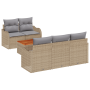 Conjunto de Sofá de Jardín de 6 Piezas con Cojines Beige de Poliratán Acacia de , Sofás de exterior - Ref: Foro24-3347392, Pr...