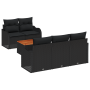 Juego de Sofá de Jardín de 6 Piezas con Cojines Negro Poliratán Acacia von , Outdoor-Sofas - Ref: Foro24-3347394, Preis: 423,...