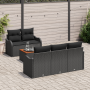 Juego de Sofá de Jardín de 6 Piezas con Cojines Negro Poliratán Acacia von , Outdoor-Sofas - Ref: Foro24-3347394, Preis: 423,...