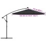 Tela de repuesto para sombrilla voladiza negro 350 cm