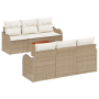 Conjunto de sofá de jardín de 7 piezas con cojines Beige Poli Ratán Acacia by , Outdoor sofas - Ref: Foro24-3347400, Price: 4...
