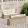 Conjunto de sofá de jardín de 7 piezas con cojines Beige Poli Ratán Acacia by , Outdoor sofas - Ref: Foro24-3347400, Price: 4...