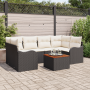 Conjunto de Sofá de Jardín  de 7 piezas con Cojines Negro Poliratán Acacia | Foro24.es | Tu tienda online para hogar, jardín y más Foro24.es