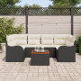 Conjunto de Sofá de Jardín  de 7 piezas con Cojines Negro Poliratán Acacia | Foro24.es | Tu tienda online para hogar, jardín y más Foro24.es