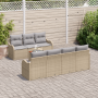 Juego de Sofás de Jardín de 8 Piezas con Cojines Beige Ratán Poliéster Acacia von , Outdoor-Sofas - Ref: Foro24-3347413, Prei...