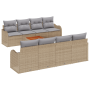 Juego de Sofá de Jardín de 9 Piezas con Cojines Beige de Poliratán Acacia de , Sofás de exterior - Ref: Foro24-3347427, Preci...