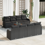 Conjunto de Sofás de Jardín de 9 Piezas con Cojines Negro Poliratán Acacia von , Outdoor-Sofas - Ref: Foro24-3347429, Preis: ...