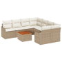 Conjunto de Sofá de Jardín de 9 piezas con cojines Beige Ratán Poliéster Acacia by , Outdoor sofas - Ref: Foro24-3347435, Pri...